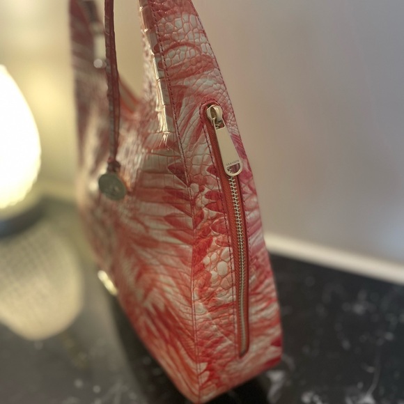 NWOT Brahmin Tabitha Shoulder Bag – Pink Flamingo Croc Embossed w/ Dust Bag - Picture 3 of 8